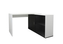 Schreibtisch >VALLEY< in weiß-Perl-schwarz - 118x75x124,5cm (BxHxT)