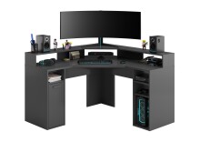 Schreibtisch >ZOCKER 2< in anthrazit - 138,7x90,3x138,7cm (BxHxT)