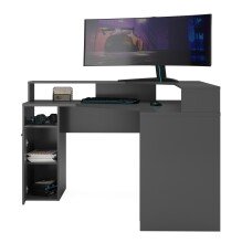 Schreibtisch >ZOCKER 2< in anthrazit - 138,7x90,3x138,7cm (BxHxT)