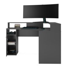 Schreibtisch >ZOCKER 2< in anthrazit - 138,7x90,3x138,7cm (BxHxT)