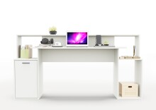 Schreibtisch >ZOCKER 3< in weiß - 180,4x92,5x59,8cm (BxHxT)