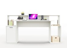Schreibtisch >ZOCKER 3< in weiß - 180,4x92,5x59,8cm (BxHxT)
