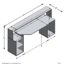 Schreibtisch >ZOCKER 3< in weiß - 180,4x92,5x59,8cm (BxHxT)