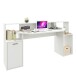 Schreibtisch >ZOCKER 3< in weiß - 180,4x92,5x59,8cm (BxHxT)