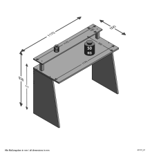 Gamingtisch >ZOCKER PRO< in anthrazit - 93x117x50cm (BxHxT)