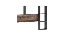 Garderobe >KANDA< in Matera-Old Style dunkel - 103,1x81x16cm (BxHxT)