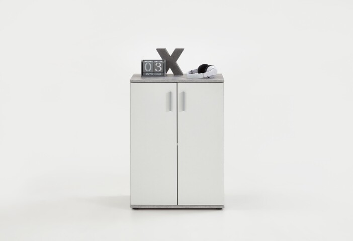 Kommode >ALBI 1< in Beton LA-weiß - 60x83x35cm (BxHxT)