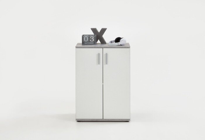 Kommode >ALBI 1< in Beton LA-weiß - 60x83x35cm (BxHxT)