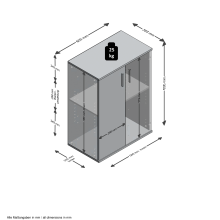 Kommode >ALBI 1< in Beton LA-weiß - 60x83x35cm (BxHxT)