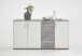 Schubkastenkommode >ALBI 3< in Beton LA-weiß - 160,1x83x35cm (BxHxT)