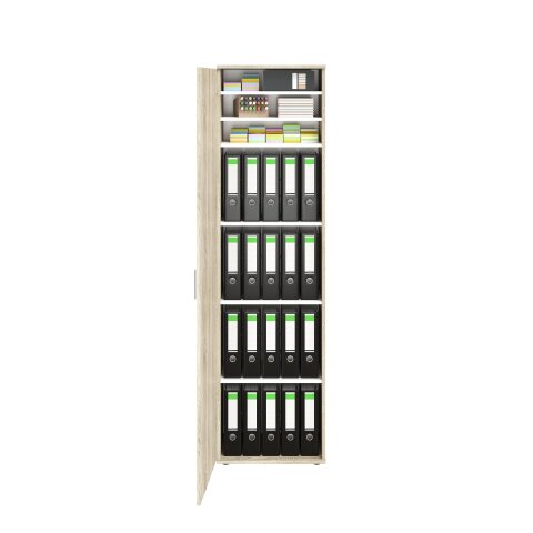 Schuhschrank >INCA 1< in Eiche Dekor - 50x184x34,5cm (BxHxT)