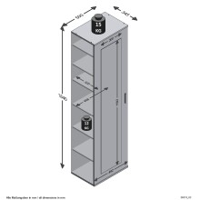 Garderobenschrank >INCA 2< in Eiche Dekor - 50x184x34,5cm (BxHxT)