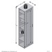 Garderobenschrank >INCA 2< in Eiche Dekor - 50x184x34,5cm (BxHxT)
