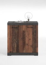 Kommode >BRISTOL 1< in Matera-Old Style dunkel - 80x89,9x34,9cm (BxHxT)