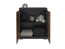 Kommode >BRISTOL 1< in Matera-Old Style dunkel - 80x89,9x34,9cm (BxHxT)