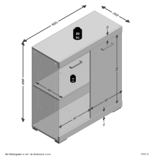 Kommode >BRISTOL 1< in Matera-Artisan Eiche - 80x89,9x34,9cm (BxHxT)