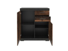 Kommode >BRISTOL 2< in Matera-Old Style dunkel - 80x89,9x34,9cm (BxHxT)