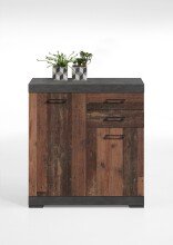 Kommode >BRISTOL 2< in Matera-Old Style dunkel - 80x89,9x34,9cm (BxHxT)