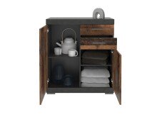 Kommode >BRISTOL 2< in Matera-Old Style dunkel - 80x89,9x34,9cm (BxHxT)