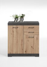 Kommode >BRISTOL 2< in Matera-Artisan Eiche - 80x89,9x34,9cm (BxHxT)