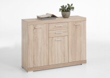 Kombikommode >BRISTOL 3< in Eiche Dekor - 120x89,9x34,9cm (BxHxT)