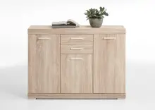 Kombikommode >BRISTOL 3< in Eiche Dekor - 120x89,9x34,9cm (BxHxT)