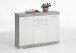 Kombikommode >BRISTOL 3< in Beton LA-weiß Edelglanz - 120x89,9x34,9cm (BxHxT)