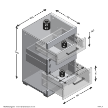 Nachtkonsole >BRISTOL 20< in Matera-Old Style dunkel - 40,2x64,2x35,2cm (BxHxT)
