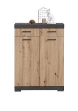 Kommode >BRISTOL 100< in Matera-Artisan Eiche - 80x109,1x34,9cm (BxHxT)