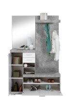 Garderobenschrank >BRISTOL 1000< in Beton LA-weiß Edelglanz