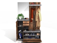 Kompaktgarderobe >BRISTOL 1000< in Matera-Old Style dunkel