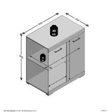 Kommode >BRISTOL 1 XL< in Eiche Dekor - 80x89,9x49,9cm (BxHxT)