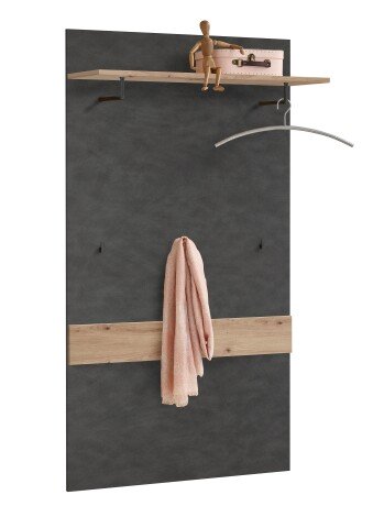 Garderobenpaneel >BRISTOL 200< in Matera-Artisan Eiche - 80x144,5x27cm (BxHxT)