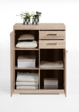 Kommode >BRISTOL 2 XL< in Eiche Dekor - 80x89,9x49,9cm (BxHxT)