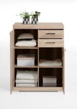 Kommode >BRISTOL 2 XL< in Eiche Dekor - 80x89,9x49,9cm (BxHxT)