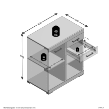 Kommode >BRISTOL 2 XL< in Matera-Artisan Eiche - 80x89,9x49,9cm (BxHxT)