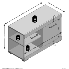 Garderobenschrank >BRISTOL 300< in Matera-Artisan Eiche - 80x50x34,9cm (BxHxT)