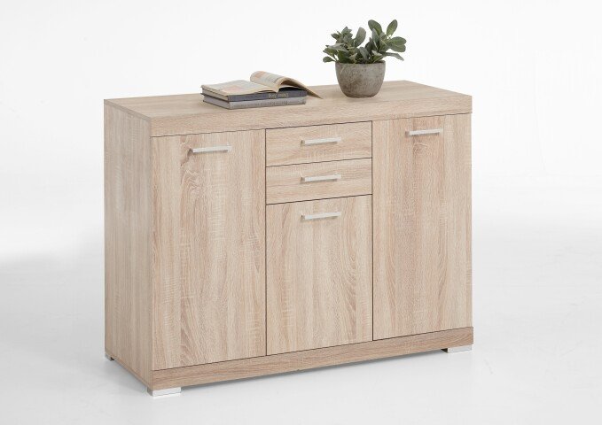 Kombikommode >BRISTOL 3 XL< in Eiche Dekor - 120x89,9x49,9cm (BxHxT)
