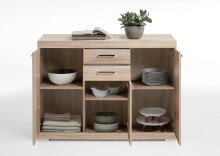 Kombikommode >BRISTOL 3 XL< in Eiche Dekor - 120x89,9x49,9cm (BxHxT)