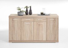 Kombikommode >BRISTOL 4 XL< in Eiche Dekor - 160x89,9x49,9cm (BxHxT)