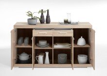 Kombikommode >BRISTOL 4 XL< in Eiche Dekor - 160x89,9x49,9cm (BxHxT)