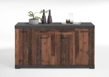 Kombikommode >BRISTOL 4 XL< in Matera-Old Style dunkel - 160x89,9x49,9cm (BxHxT)