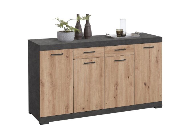 Kombikommode >BRISTOL 4 XL< in Matera-Artisan Eiche - 160x89,9x49,9cm (BxHxT)