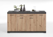 Kombikommode >BRISTOL 4 XL< in Matera-Artisan Eiche - 160x89,9x49,9cm (BxHxT)