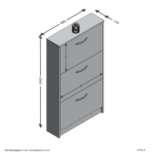 Schuhregal >STEP 3< in Eiche Dekor - 58,5x104,5x17cm (BxHxT)