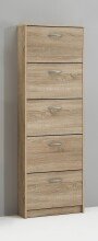 Schuhregal >STEP 5< in Eiche Dekor - 58,5x168,5x17cm (BxHxT)