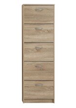 Schuhregal >STEP 5< in Eiche Dekor - 58,5x168,5x17cm (BxHxT)