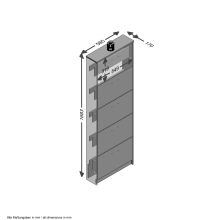 Schuhregal >STEP 5< in Eiche Dekor - 58,5x168,5x17cm (BxHxT)