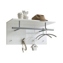 Wandgarderobe >SPOT< in weiß - 72x34,5x29,3cm...