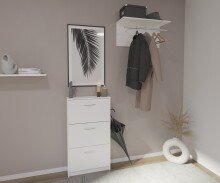 Wandgarderobe >SPOT< in weiß - 72x34,5x29,3cm (BxHxT)